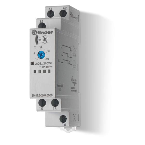 Mod.Timer Off-delay+control signal(BE)/17,5mm.1CO 16A/24...240VUC/Rail (80.41.0.240.0000T) image 1