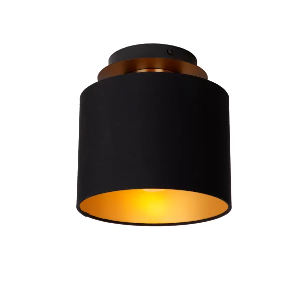 Lucide FUDRAL - Flush ceiling light - Ø 20 cm - 1xE27 - Black image 1