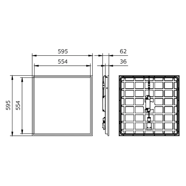 CoreLine Panel G6, All-in, 31 W, 22 W, 600x600 mm, VPC, 2900 lm, 3100 lm, 3350 lm, 3600 lm, 4000 lm, 4300 lm, 3000 K, 3500 K, 4000 K image 2