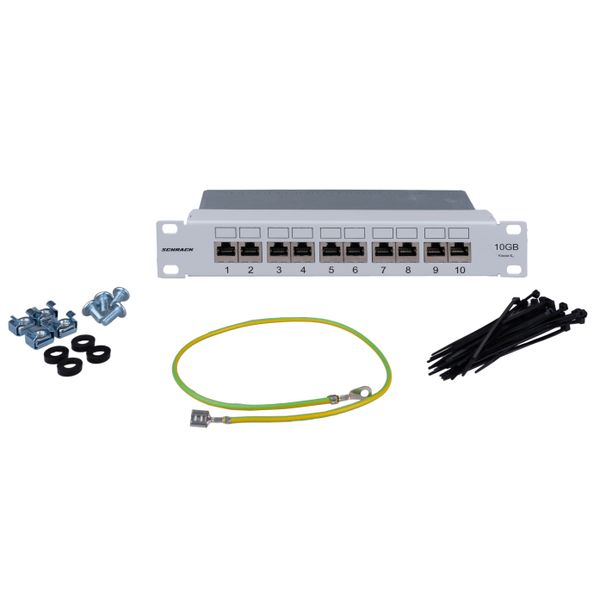 DE-EMBEDDED LINE Patchpanel 10" 10xRJ45 shielded, 10GB, 1U image 2