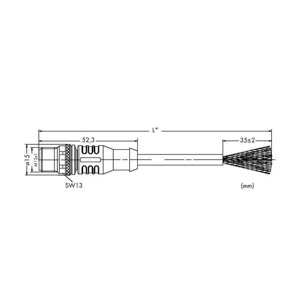 System bus cable M12B plug straight 5-pole yellow image 3