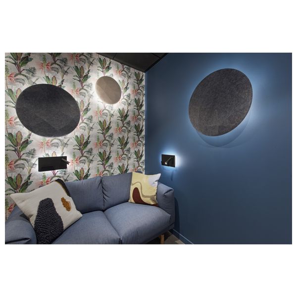 SOMNILA SPOT, indoor LED surface-mounted wall light 3000K black version left incl. USB connection image 4