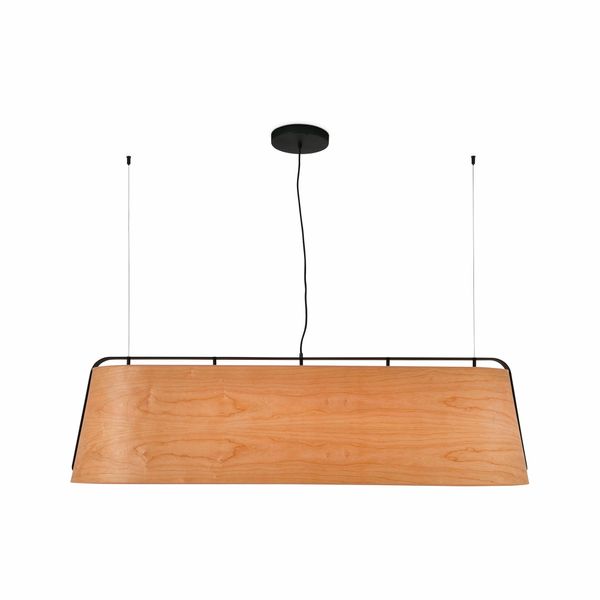 STOOD PENDANT LAMP 5XE27 NEGRO + WOOD MAX 20W image 1