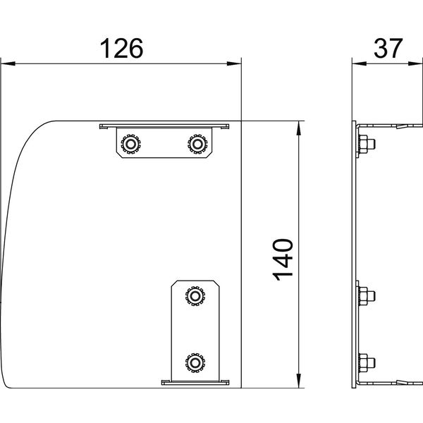 GAD EL Soft EL End piece, Design duct, left Design Soft 126x140x37 image 2