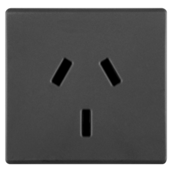 ARGENTINIAN STANDARD SOCKET-OUTLET 250V ac - 2P+E 10A - FLAT PLUG -  2 MODULES - SYSTEM BLACK image 1