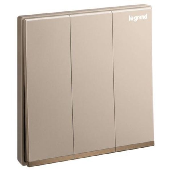 Galion - 3 gangs 2 way switch 16AX - Rose Gold image 1