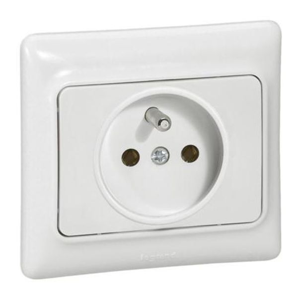 2P+E French standard socket outlet Kaptika - flush mounting - 16 A 250 V~ - white image 1