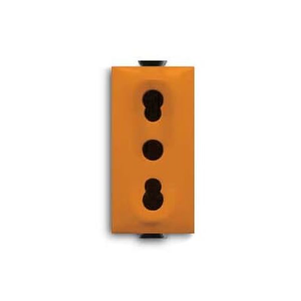 2P+E socket outlet, 10/16A - 250V~, P17/P11 type, ORANGE Italian type Bipasso Orange - Chiara image 1