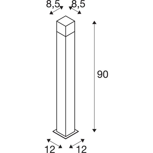 GRAFIT E27 90 Pole square, standing luminaires anthracite image 1