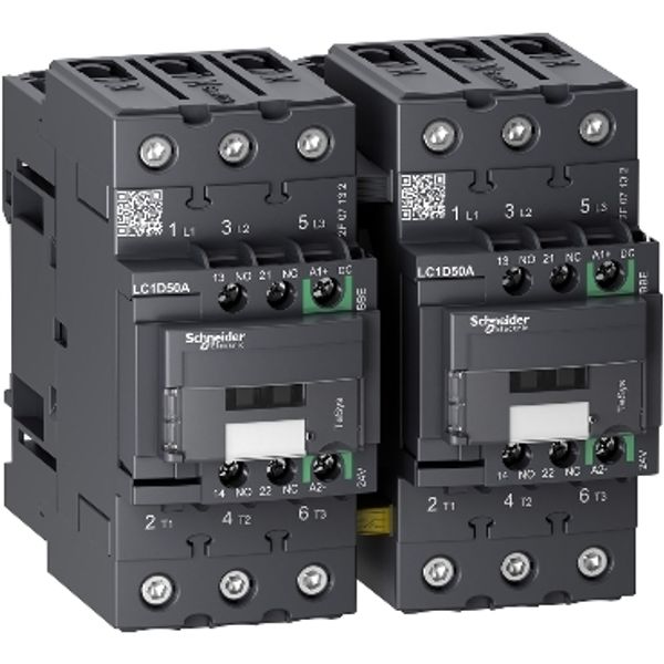 TeSys Deca reversing contactor - 3P - = 440 V - 50 A AC-3 - 24 V DC coil image 2