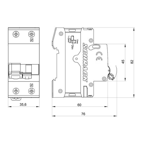 Miniature Circuit Breaker (MCB) AMPARO 10kA, C 6A, 1+N image 10