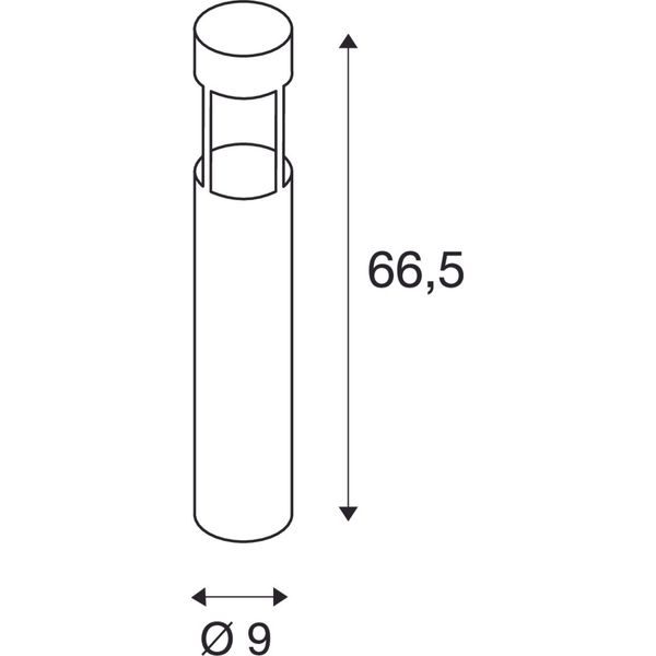 SLOTS 65 standing luminaire, 6,3W LED, warmwhite, rusty image 2