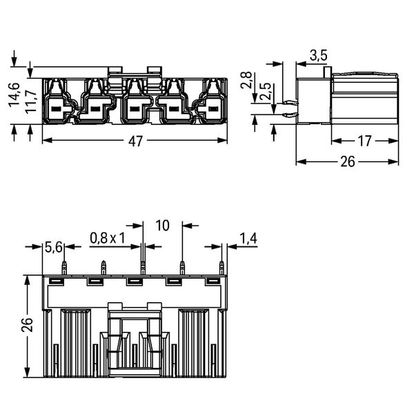 Plug for PCBs straight 5-pole gray image 4