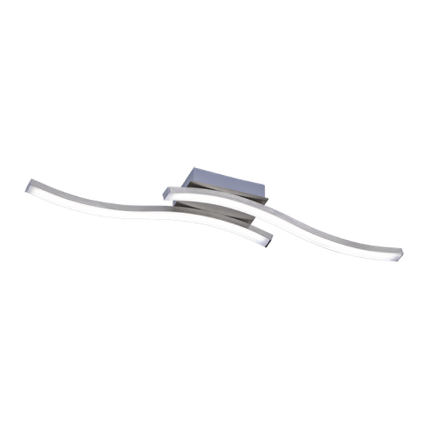 Route LED ceiling lamp 2-pc brushed steel image 1