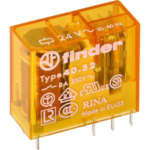 PCB/Plug-in Rel. 5mm.pinning 2CO 8A/24VAC/Agni (40.52.8.024.0000) image 3