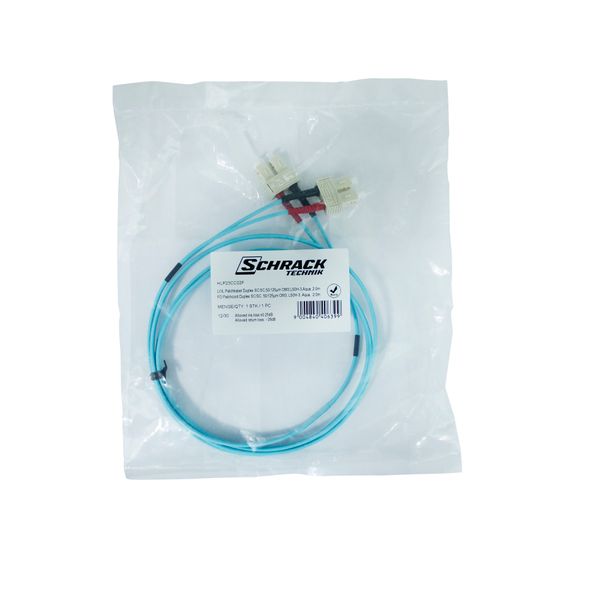 FO Patchcord Duplex SC/SC, 50/125æm OM3, LS0H-3, aqua, 2.0m image 3