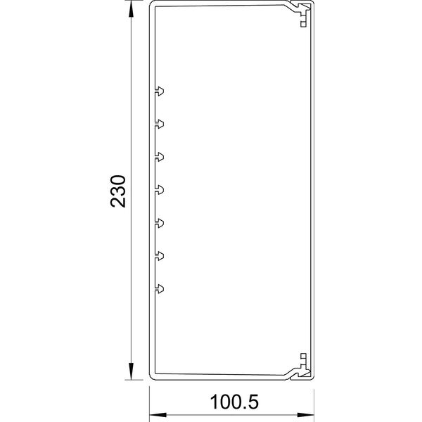 WDK100230LGR Wall trunking system with base perforation 100x230x2000 image 2