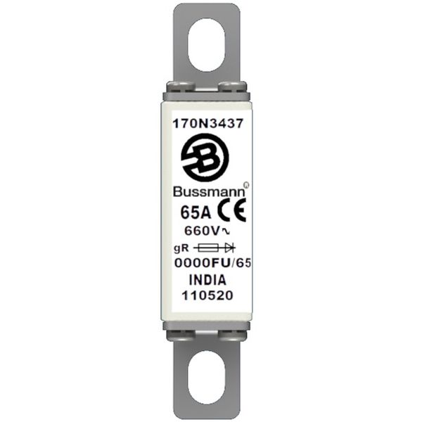 Fuse-link, high speed, 65 A, AC 660 V, size 0000, 19 x 17 x 80 mm, gR, IEC image 1