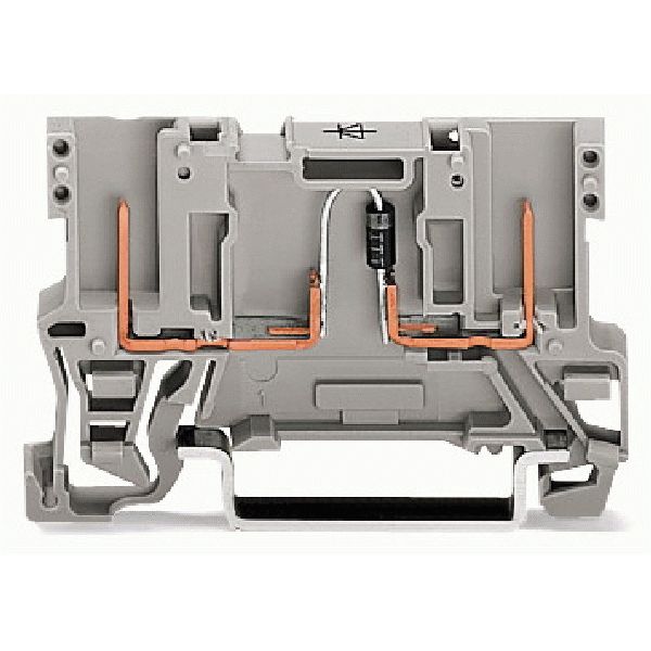 2-pin component carrier block with diode 1N4007 anode, left side gray image 1