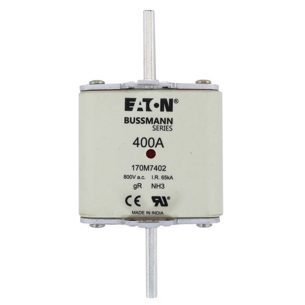 Fuse-link, high speed, 400 A, AC 800 V, NH3, gR, UL, IEC, dual indicator image 17