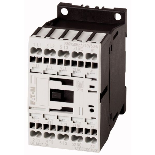 Contactor, 3 pole, 380 V 400 V 3 kW, 1 NC, 220 V DC, DC operation, Spr image 1