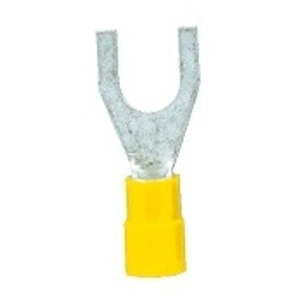 Fork crimp cable shoe, insulated, yellow, 4-6mmý, M8 image 1