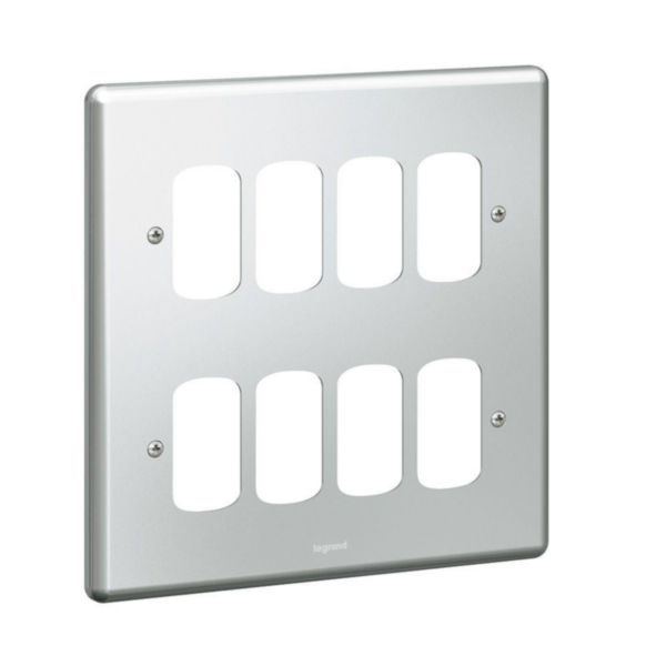 Synergy Grid 2 x 2 Gang 8 Module Front Plate Metalclad image 1