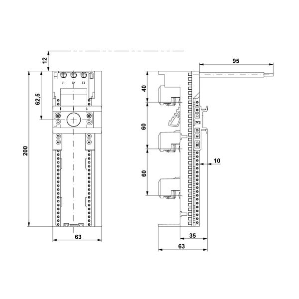 Busbar- adapter 63A 63mm 1 RAIL image 3