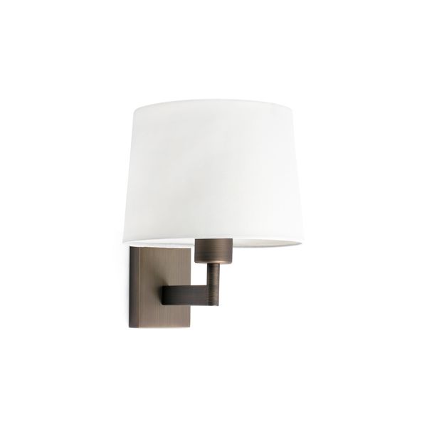 ARTIS BRONZE WALL LAMP WHITE LAMPSHADE image 1