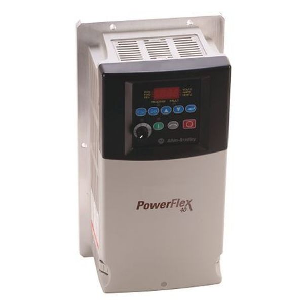 Allen-Bradley, 22B-A012N104, PowerFlex 40 AC Drive, 240VAC, 1PH, 12 Amps, 2.2 kW, 3 HP, Frame Size C, IP20 (Open), LED Display, Digital Keypad, No CE Compliant Filter, RS485 image 1