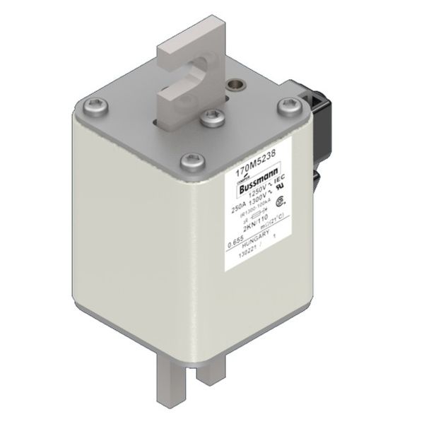 Fuse-link, high speed, 250 A, AC 1250 V, size 2, 61 x 77 x 138 mm, aR, DIN, IEC, single indicator image 3