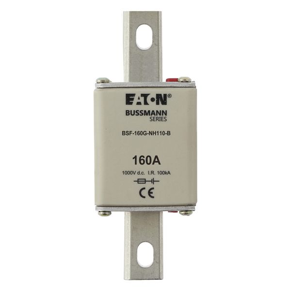 Fuse-link, high speed, 160 A, DC 1000 V, NH1, 40 x 53 x 135 mm, gBat, IEC, bolted connection image 8