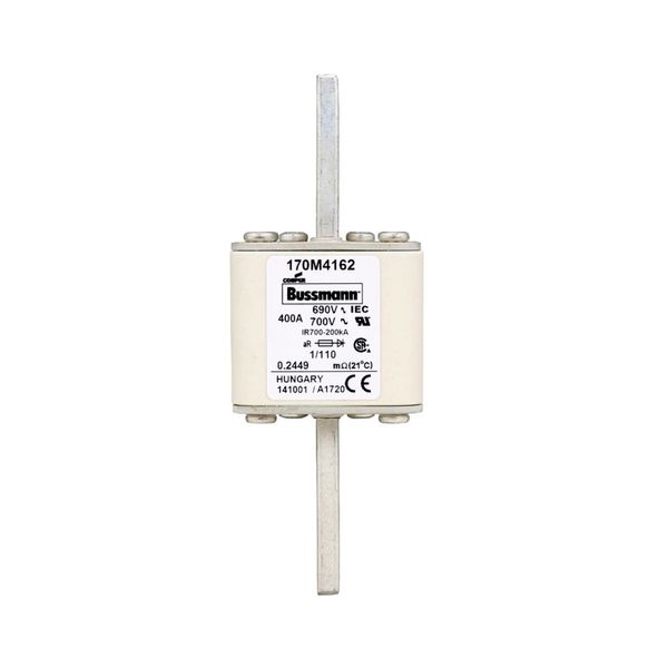 Fuse-link, high speed, 400 A, AC 690 V, DIN 1, 53 x 66 x 138 mm, aR, DIN, IEC, single indicator image 4