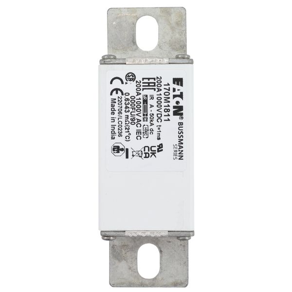 Fuse-link, high speed, 200 A, DC 1000 V, size 000, 24 x 36 x 115 mm, aR, IEC image 18