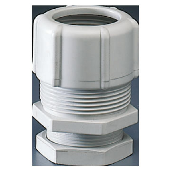 SHOCKPROOF POLYMER CONDUIT/BOX COUPLING - HOLE Ø 20MM - FOR EXTERNAL CONDUITS 16MM - GREY RAL7035 - IP66 image 1