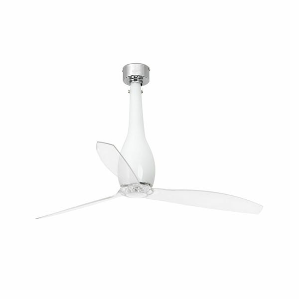 ETERFAN SHINY WHITE/TRANSPARENT CEILING FAN WITH D image 1