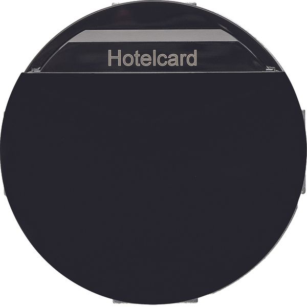 Relay switch centre plate for hotel card, 1930/R.classic, black glossy image 1