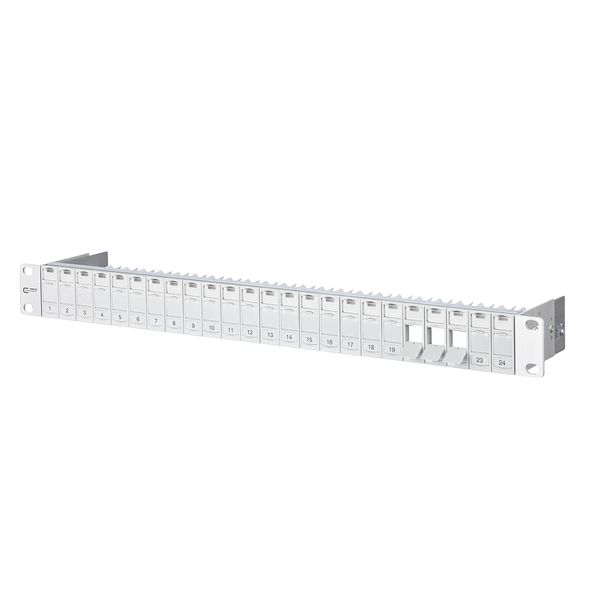 Modul 19 inch module frame 1RU 24 Port light gray unequipped, shielded image 2