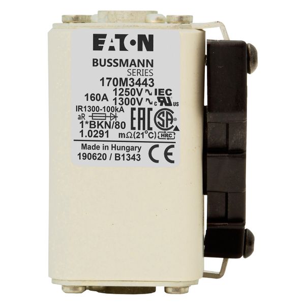 Fuse-link, high speed, 160 A, AC 1250 V, compact size 1, 45 x 59 x 81 mm, aR, IEC, UL, single indicator image 18