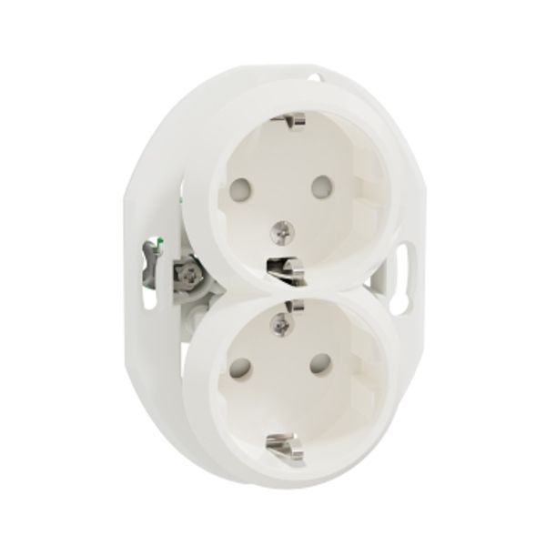 Renova - double socket outlet - 2P + E - 16 A - 250 V - white image 3