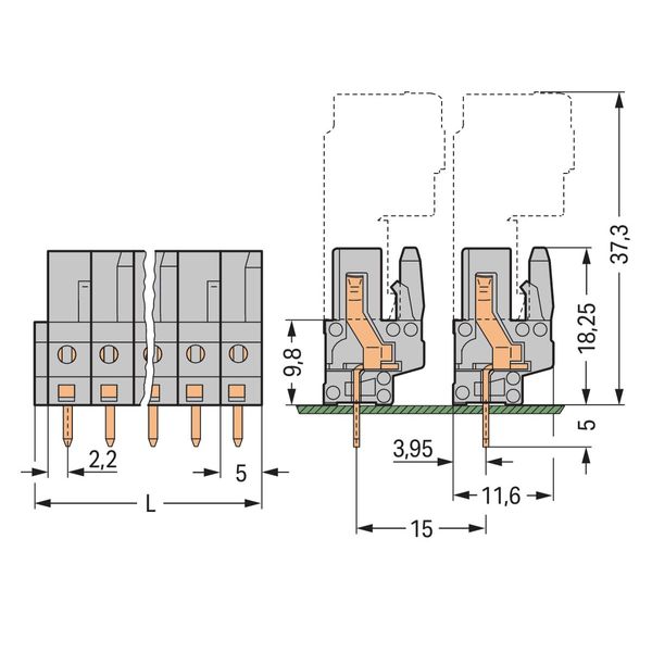 THT female header straight Pin spacing 5 mm gray image 4