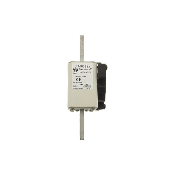 Fuse-link, high speed, 160 A, AC 1000 V, compact size 1, 43 x 60 x 156 mm, aR, IEC, single indicator image 7