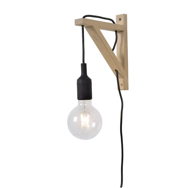 FIX Wall Light E27 excl. H22cm Wood/ Black image 1