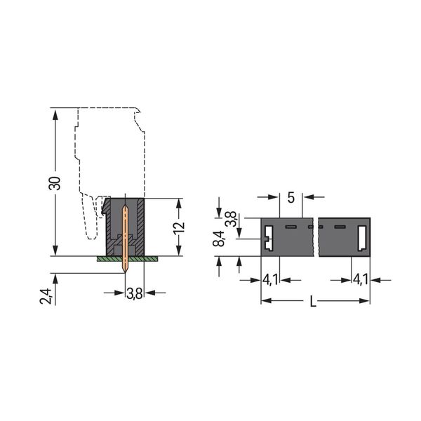 231-138/001-000/105-604/997-407 THR male header; 1.0 x 1.0 mm solder pin; straight image 3