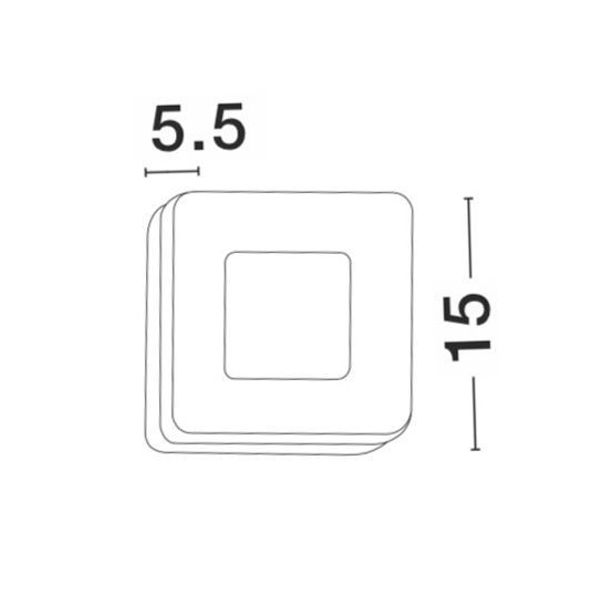 Sandy White Aluminium & Acrylic LED 9 Watt 620Lm 3000K 100-240 Volt 50Hz Beam Angle 115o IP65 L: 15 W: 5.5 H: 15 cm image 1