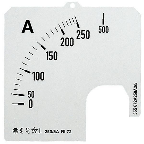 SCL-A5-20/72 Scale for analogue ammeter image 1