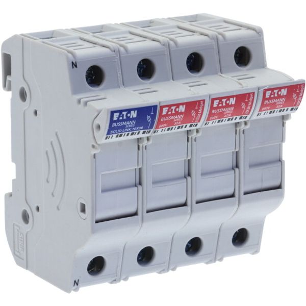 Fuse-holder, LV, 30 A, AC 600 V, 10 x 38 mm, 3P+N, UL, IEC, DIN rail mount image 6