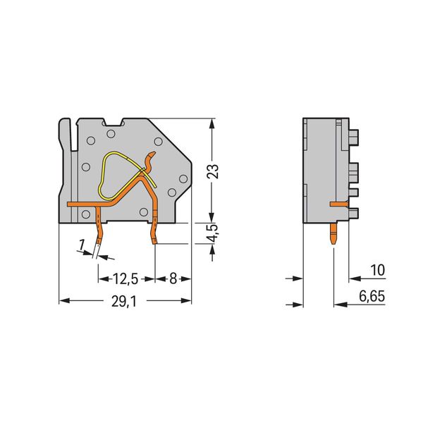 Stackable PCB terminal block 6 mm² Pin spacing 10 mm blue image 2