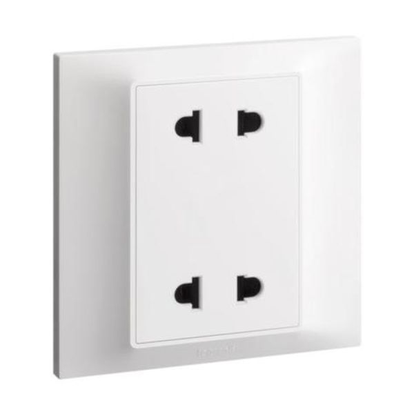 Belanko S - 1 gang 2X2P Euro/US socket outlet - White image 1