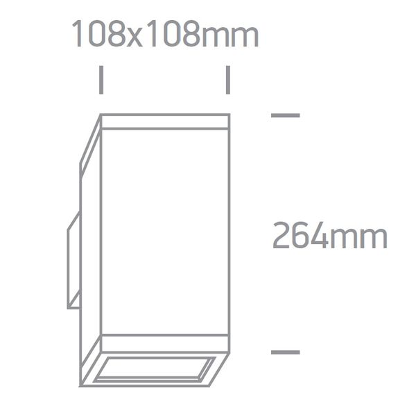 Cube 2-WL 2x75W, E27, 100-240V, PAR30, IP54, black image 2